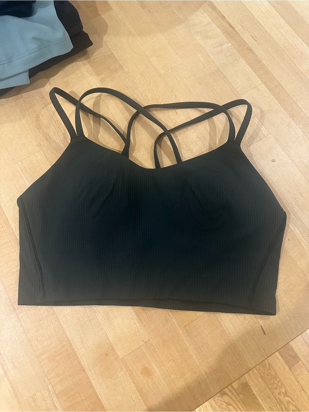 lululemon athletica dark green Ribbed Strappy Sports Bralette